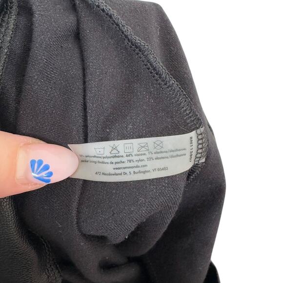 Commando Black Faux Leather Jogger Pants Small Comfort Chic Pull On Minimal - Picture 9 of 10